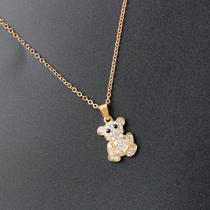 Gold Teddy Bear Necklace