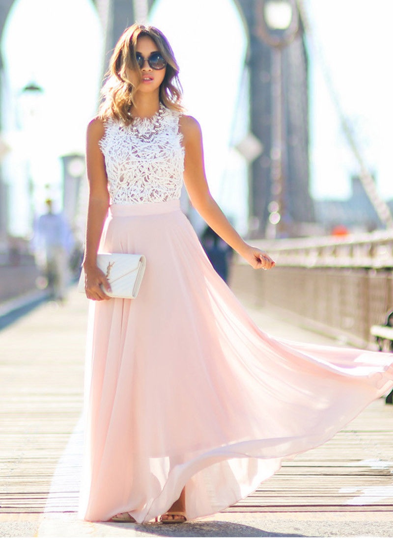 Sleeveless Lace Maxi Dress